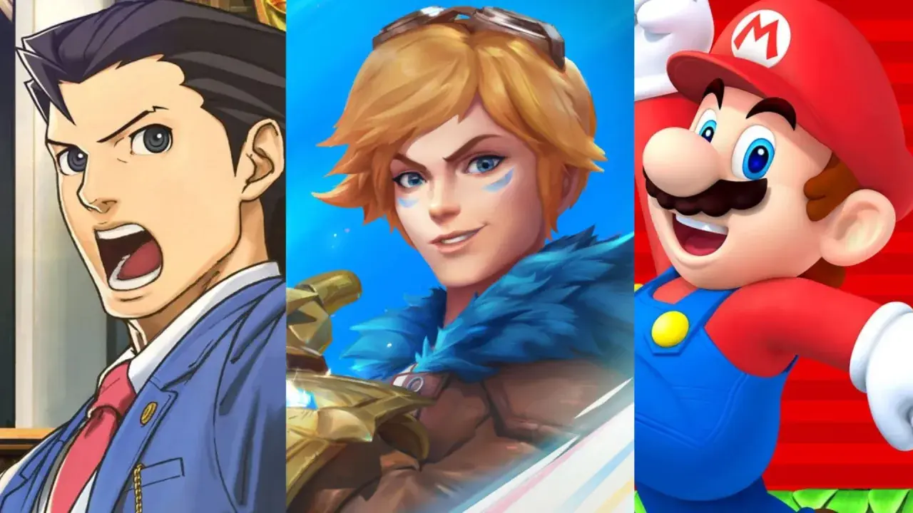 Phoenix Wright, Ezreal z League of Legends i Mario – bohaterowie popularnych gier, idealni na gry dla dorosłych na telefon.