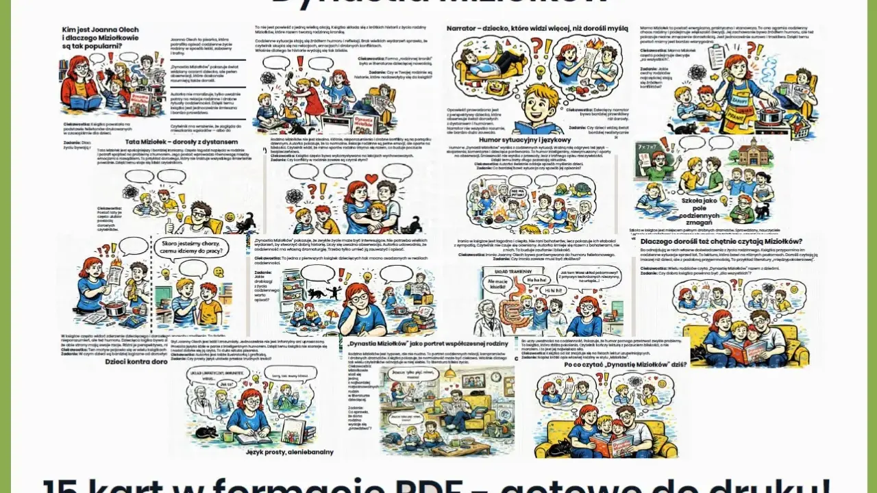 Dynastia Miziołków streszczenie: ilustracje i teksty o rodzinie, humorze, szkole i życiu. Idealne dla rodziców i dzieci.