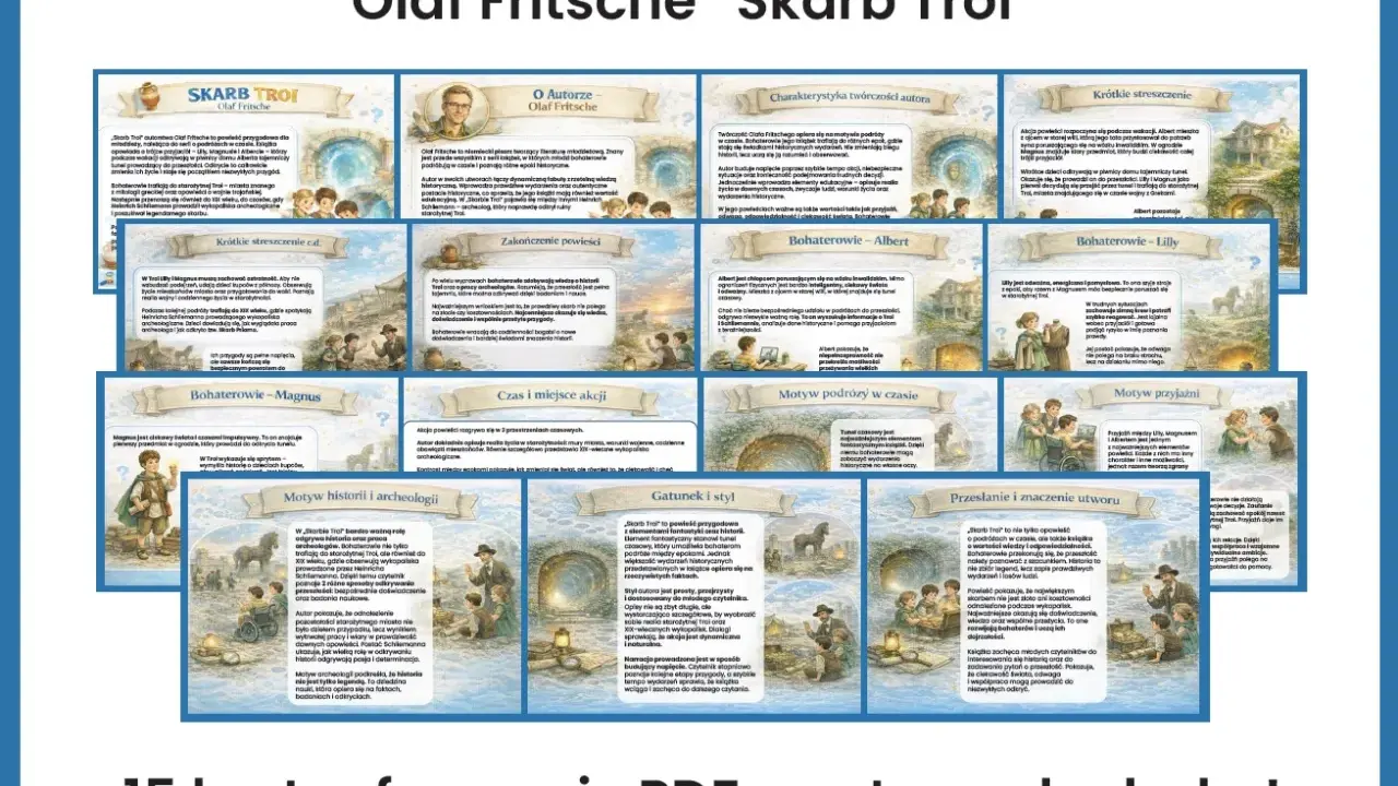 Olaf Fritsche "Skarb Troi" – streszczenie, autor, bohaterowie, motywy i przesłanie. 15 kart PDF do druku.