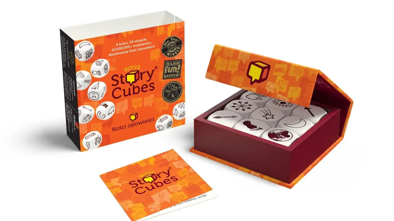 Karty Rory's Story Cubes zachęcają do tworzenia niesamowitych historii. Zestaw zawiera kości z obrazkami, które pobudzają wyobraźnię.