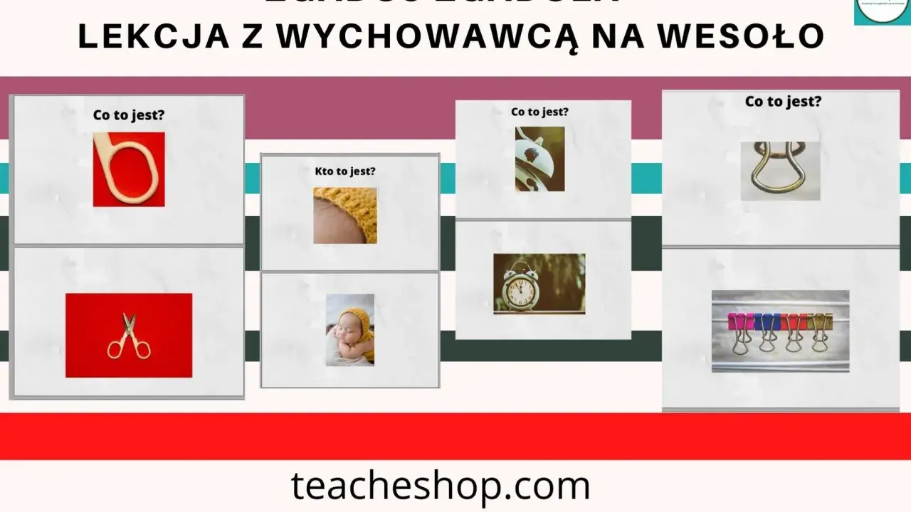 Zabawy na godzinę wychowawczą: zgaduj zgadula z wychowawcą. Zdjęcia nożyczek, klamerek, niemowlaka i budzika.