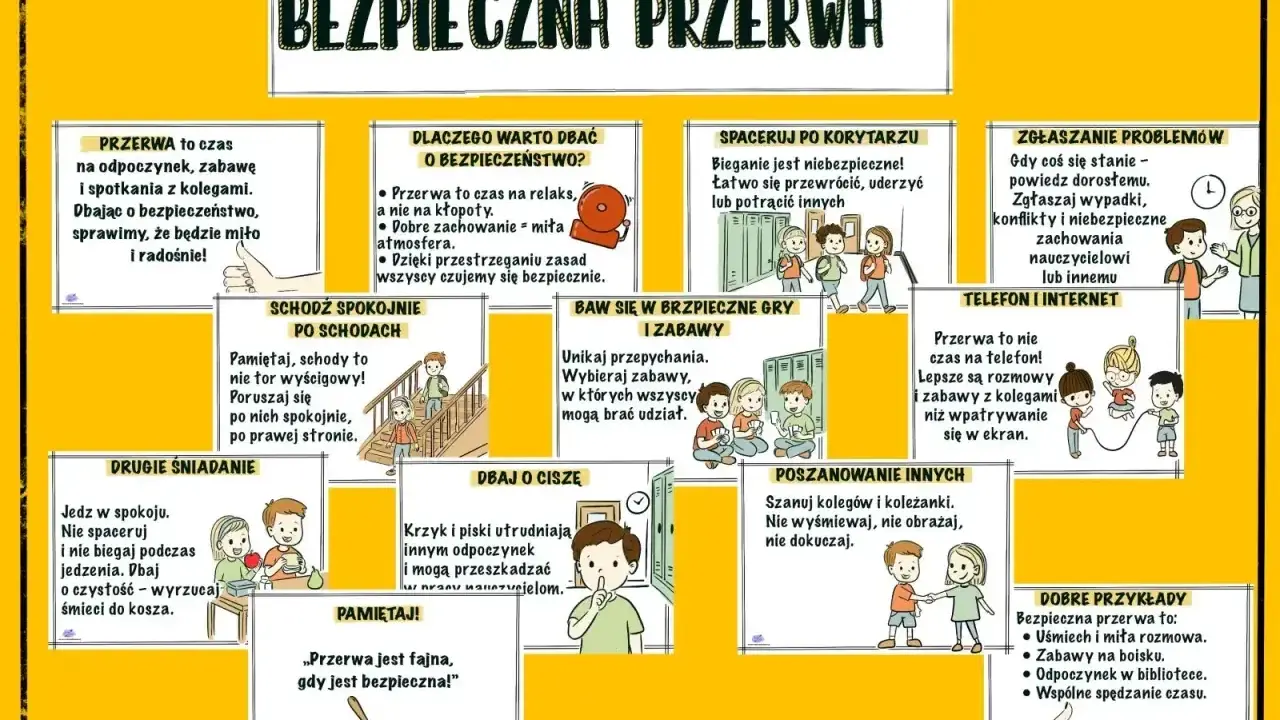 Bezpieczna przerwa to czas na odpoczynek i zabawę. Oto ciekawe pomysły na przerwy w szkole, które zapewnią bezpieczeństwo i dobrą atmosferę.