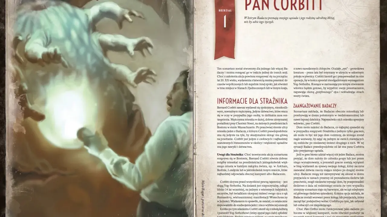 Posiadłość szaleństwa scenariusze: Bernard Corbitt, sąsiad Badaczy, skrywa mroczny sekret. Jego posiadłość kryje potwora.