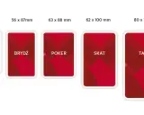 Różne rozmiary kart do gry: Pasjans, Brydż, Poker, Skat, Tarot. Idealne do gry talią 32 kart.