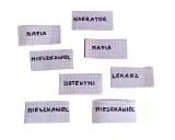 Karty z rolami do gry mafia: Narrator, Mafia, Mieszkaniec, Detektyw, Lekarz. Kto wygra?