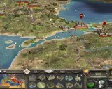Mapa strategiczna z miastami jak Konstantynopol i Nicaea. Widać floty na morzu i wojska na lądzie. To klasyczne gry strategiczne po polsku.