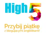 High 5" z kolorową cyfrą 5. Przybij piątkę z blogującymi anglistkami! Świetne gry do nauki angielskiego.