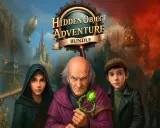 Trzy postacie, w tym starszy mężczyzna z magiczną laską, młody chłopiec i dziewczyna w kapturze, zapraszają do świata gier typu hidden objects.