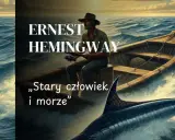 Stary człowiek w łodzi walczy z wielkim marlinem. Obraz nawiązuje do streszczenia "Stary człowiek i morze" Hemingwaya.