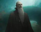 Starzec z siwą brodą i łysą głową, w czarnej szacie, z medalionem z literą S. Jego surowe rysy twarzy i spojrzenie zdają się odzwierciedlać slyntherin cechy: ambicję i determinację.