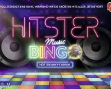 Gra neonowa "Hitster Music Bingo" z głośnikami i dyskotekową kulą. Gra dla fanów muzyki, którzy chcą się bawić przy największych hitach.