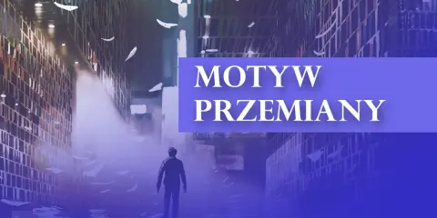 Samotna postać w bibliotece, gdzie unoszą się kartki, symbolizuje motyw przemiany i poszukiwania wiedzy.
