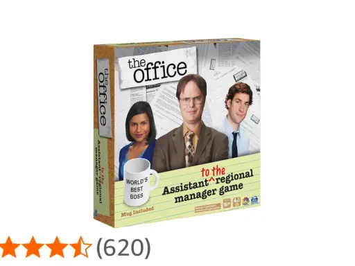 Gra "The Office: Assistant to the Regional Manager" z postaciami z serialu i kubkiem "World's Best Boss".