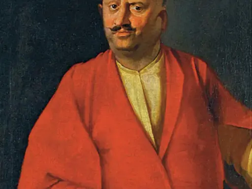 Portret mężczyzny w czerwonym żupanie i żółtej kamizelce. Czy to sarmata? Kto to?