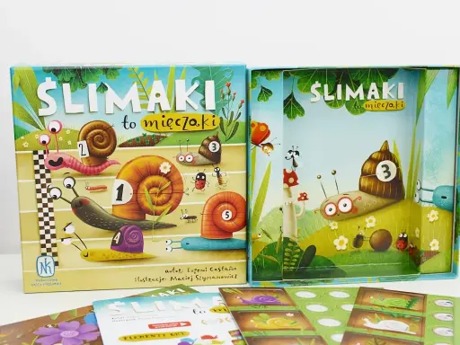 Ślimaki to mięczaki – kolorowa gra planszowa z wesołymi ślimakami w roli głównej. Wyścig ślimaków trwa!