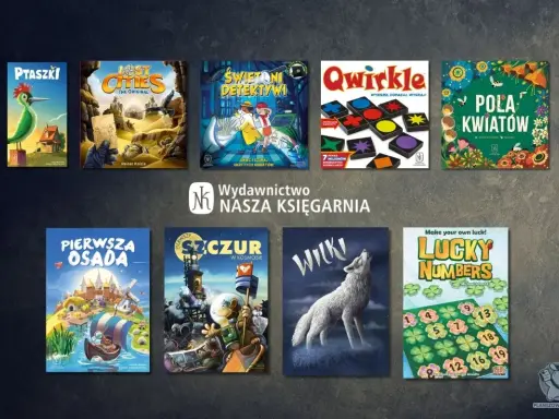 Zapowiedzi gier planszowych: Ptaszki, Lost Cities, Świetni Detektywi, Qwirkle, Pola Kwiatów, Pierwsza Osada, Szur w Kosmosie, Wilki, Lucky Numbers.