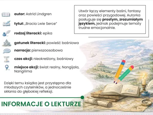 Bracia Lwie Serce" Astrid Lindgren to baśniowa epika. Opowieść o odwadze i miłości, która porusza trudne tematy.