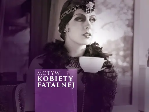 Elegancka kobieta w stylu lat 20. z filiżanką kawy. Czy to uosobienie femme fatale?