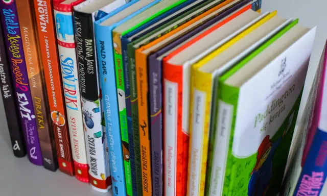 Kolorowe książki dla 6 latka, w tym "Paddington się krząta" i przygody detektywów.