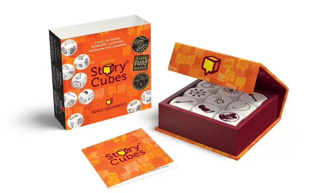 Karty Rory's Story Cubes zachęcają do tworzenia niesamowitych historii. Zestaw zawiera kości z obrazkami, które pobudzają wyobraźnię.