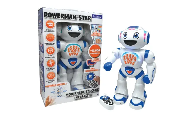 Interaktywny robot Powerman Star, zabawka roku, uczy, opowiada historie i tańczy. Sterowany pilotem lub gestami.