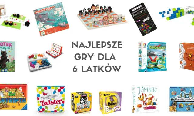 Kolekcja gier planszowych i logicznych, idealnych jako gry dla dzieci 6 lat. Znajdziesz tu m.in. kotka z motylkami, labirynt, dinosaury i Scotland Yard Junior.