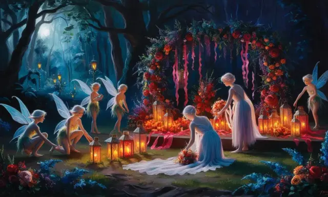 Wróżki przygotowują magiczną scenerię, jak w "Śnie nocy letniej". Streszczenie tej nocy to piękno i czar leśnej polany.