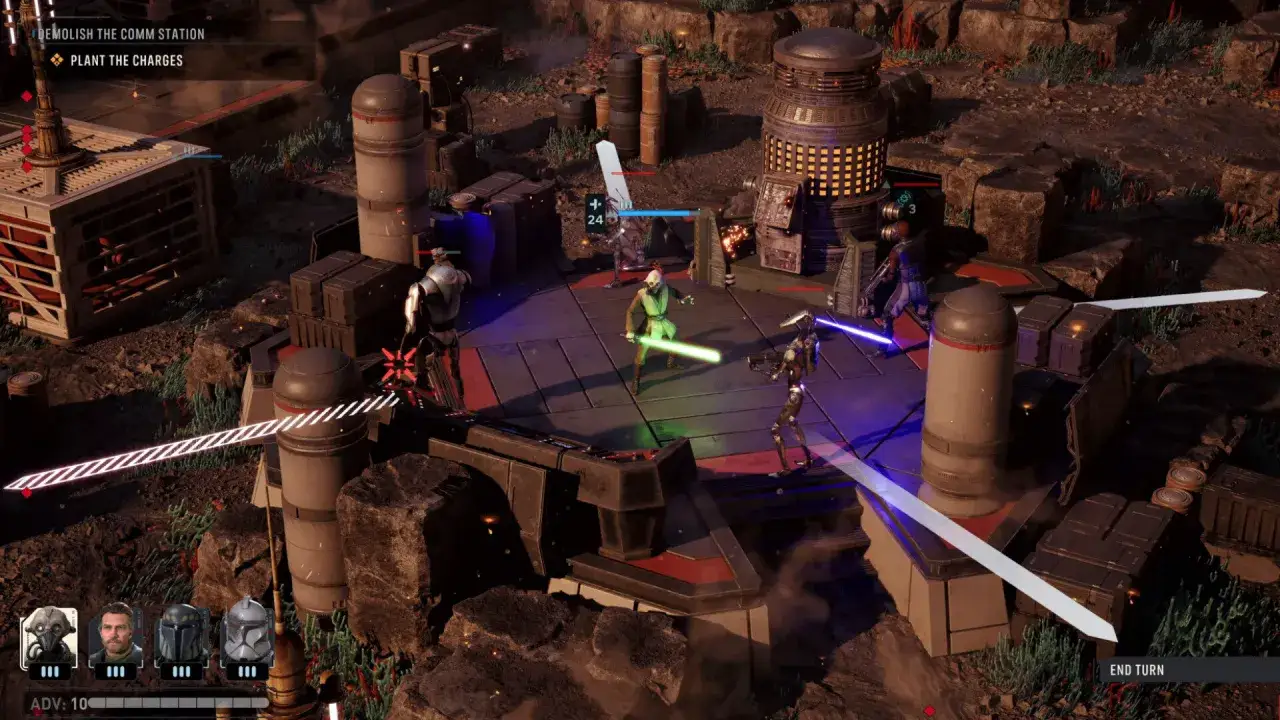W tej nowej grze Star Wars Jedi walczy z droidami.