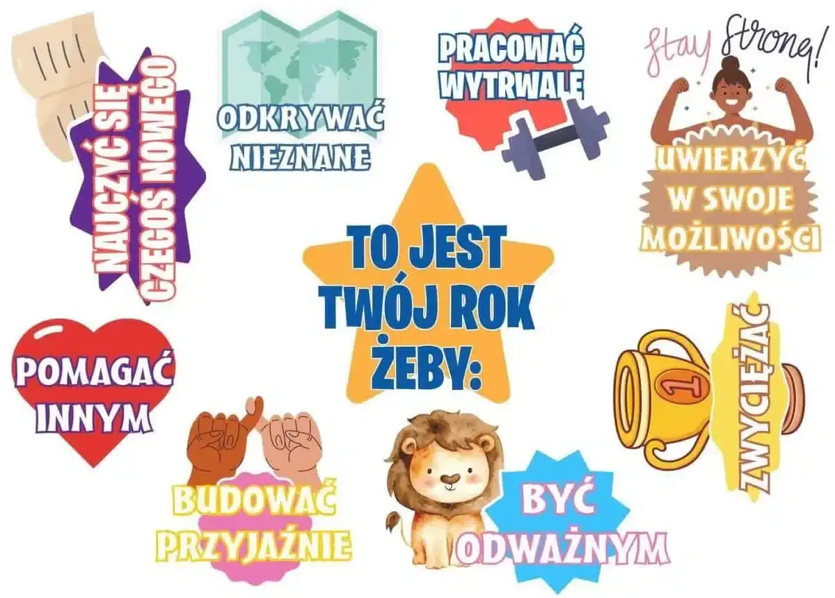 Krótkie hasła sportowe dla dzieci: 