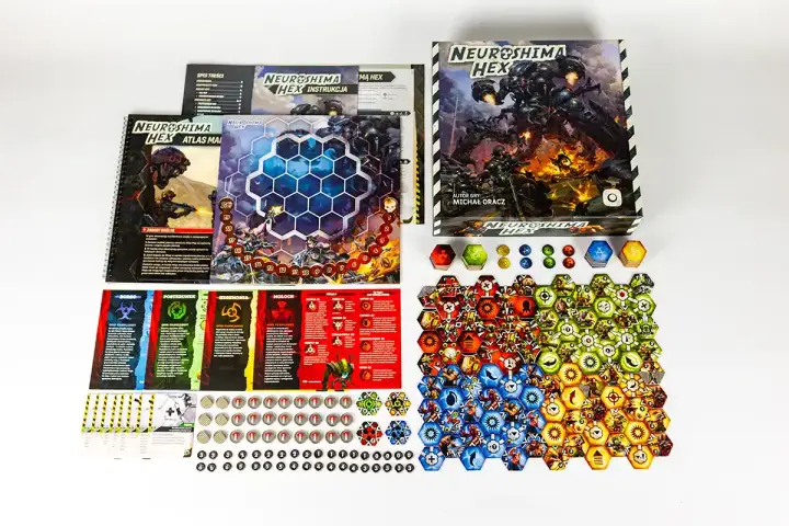 Plansza, żetony i instrukcje do gry Neuroshima Hex online. Przygotuj się na strategiczną bitwę!