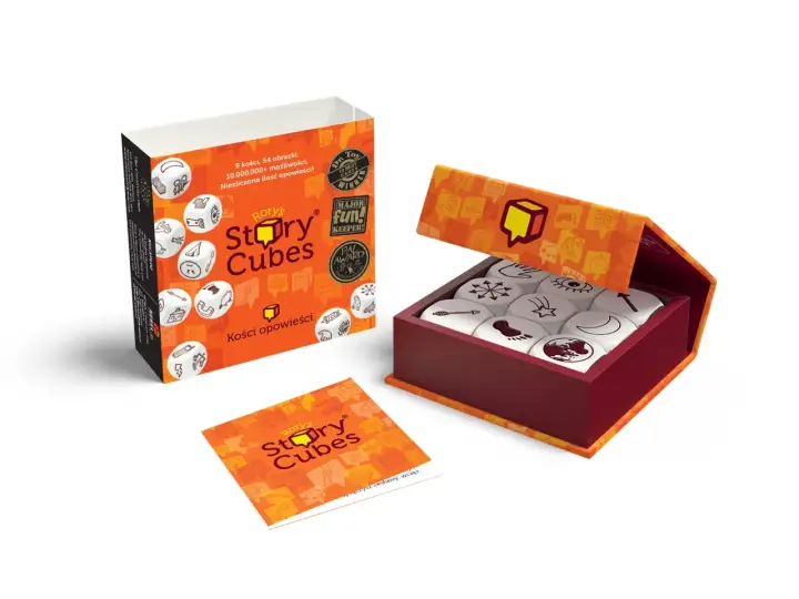 Karty Rory's Story Cubes zachęcają do tworzenia niesamowitych historii. Zestaw zawiera kości z obrazkami, które pobudzają wyobraźnię.